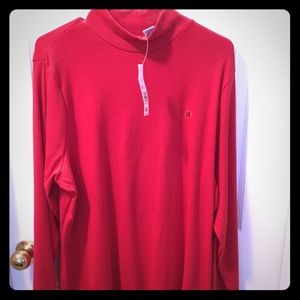 Red mock neck sweater